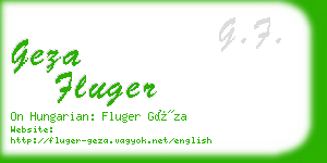 geza fluger business card